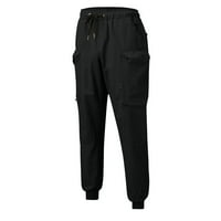 Sngxgn мъжки панталони от велпати за мъжки товар боен работен панталон памук пълен панталон черно m