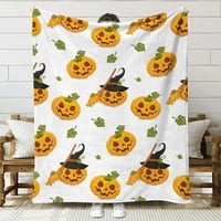 TEPSMF Хелоуин тиквен шаблон одеяло, модерно фланелет топло одеяло за спалня