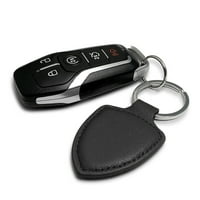 IPICK изображение за Dodge Challenger R T Soft Real Black Leather Shield Style Key Chain, официален лицензиран