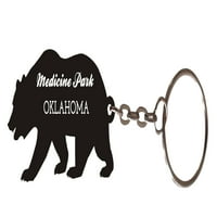 Медицински парк Оклахома Сувенирна метална мечка ключодържател