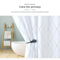 Черно -бяла линия Диамантено изкуство Декоративна завеса за душ полиестер водоустойчив удебелен душ завеса плат * 1.8m