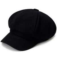 Temacd британски стил широк ръб вълнена барета шапка ретро художник художник newsboy actagonal cap аксесоари