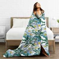 Лилия цвете изкуство руно хвърлят одеяло Ултра мека уютна декоративна фланела одеяло през целия сезон за дома легло диван стол пътуване 50х40ин