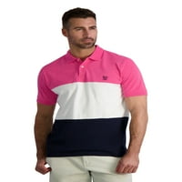 Мъжки мъжки класически годни Цветноблокирана Пике Поло риза, размери ХС-4ХБ