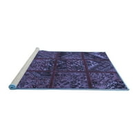 Ahgly Company Machine Wareable Indoor Rectangle Packwork Blue Transitional Area Rugs, 2 '5'