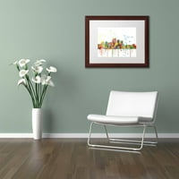Търговска марка изобразително изкуство Луисвил Кентъки Скайлайн Макларън-1 платно изкуство от Марлийн Уотсън, бял мат, дървена рамка