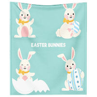 Великденско зайче яйца фланелено одеяло с калъфи за възглавници за всички сезон топли удобни хвърляния спално бельо за великденски сладко зайци флорално одеяло за възрастни тийнейджър