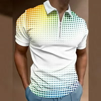 Adviicd аниме ризи Мъжки тънък годен копче с къс ръкав надолу по Polo Tech Stretch Printed риза