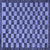 Ahgly Company Machine Wareable Indoor Rectangle Checkered Blue Modern Area Rugs, 2 '4'