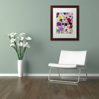 Търговска марка изобразително изкуство цветовете са се пръснали платно изкуство от Кари Шмит, бял мат, дървена рамка