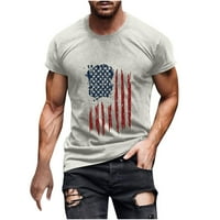 Стръмни ризи за мъже ежедневни кръгли шия популярен 3D цифров флаг печат пуловер фитнес спортни къси панталони ръкави тениска блуза
