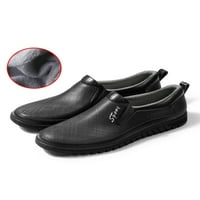 Difumos мъже комфорт водоустойчива дъждовна обувка леки мокасиви за храна кухня кухня обувки черни плюшени облицовки 9,5