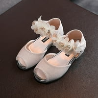 Теглена бебе рокля обувки момичета кристал цветя обувки ниска пета цвете сватба рокля обувки помпа обувки принцеса обувки за деца