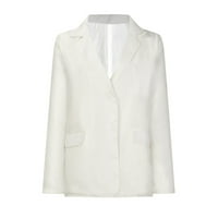 дамски палта и якета - бутон блуза риза пролетни модели Плътен малък костюм Топ бял