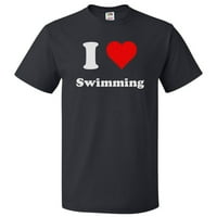 Обичам тениска за плуване i сърце плуване на тени подарък