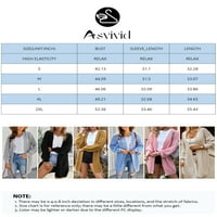 Asvivid женски плетен отворен преден жилетка ежедневно плетене на дълги жилетки пуловери слоеве Разхлабени солидни дрехи US 8-10