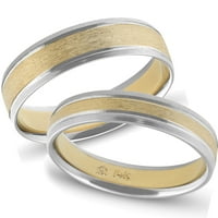 Злато, съвпадащо с два тона, неговата сватба 14k се набор от пръстени