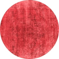 Ahgly Company Indoor Round Oriental Red Industrial Area Rugs, 5 'кръг