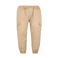Панталони за мъжки панталони с висок цвят на талията с множество джобове
