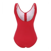 Комплекти за бикини за жени без ръкави криви бански костюми с подплатени бански костюми Red XX-L Red XX-L
