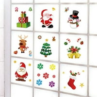 Здравейте, фантазия коледна статична стикер хладилник прозорец PVC Decal Home Office Shop Self Adhesive Decoration, дълга шапка Дядо Коледа Клауза